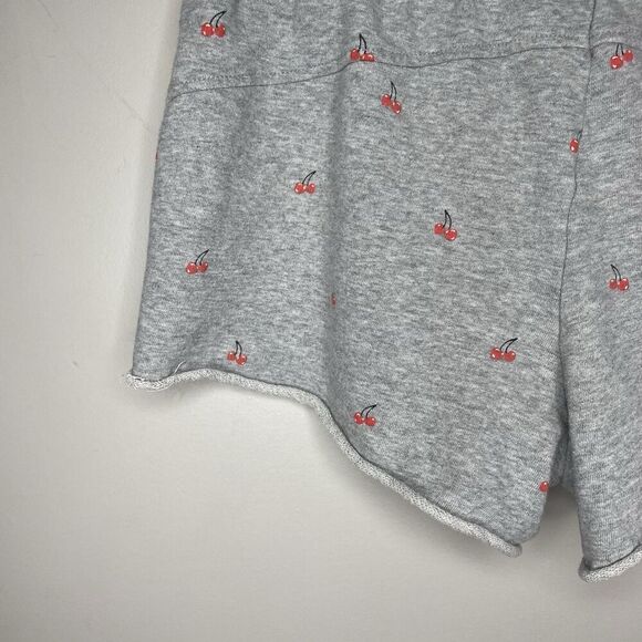 BETSEY JOHNSON Shorts Women Large Cherries Jubilee Gray Raw Hem Sweat Terry - Picture 9 of 13